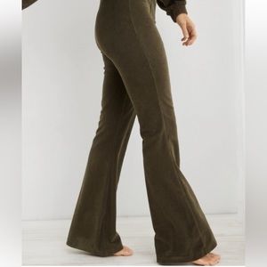 Aerie velour bell bottom pants